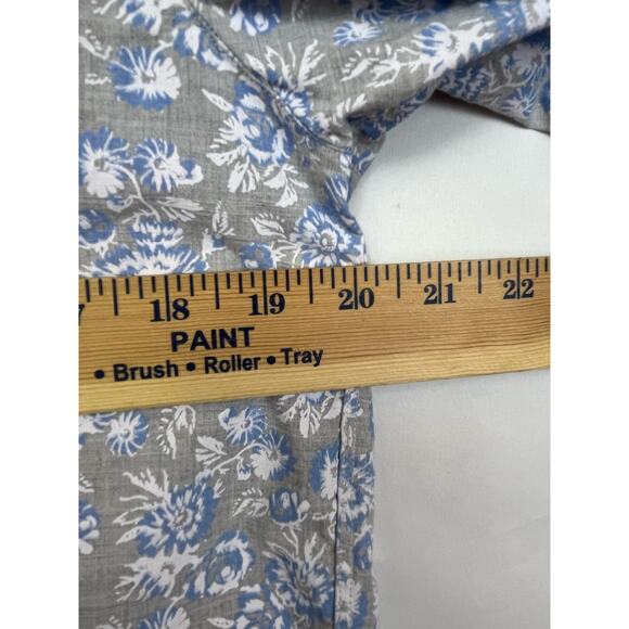 Grayson Women's Size 2 Blue/Gray Long Sleeve Button Up Floral Print Shirt - Picture 4 of 7